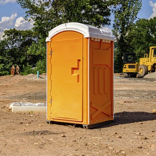 how often are the porta potties cleaned and serviced during a rental period in Benham